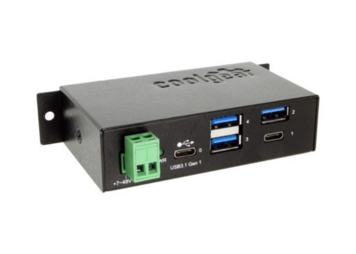 4 Port USB 3.2 Gen 1 Mini Powered Hub w/ ESD Surge Protection & Power  Adapter - Coolgear