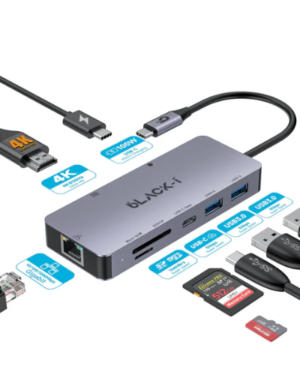 Black-i Type-C hub with HDMI, USB , PD , Gigabit Lan & Car reader Dealer/Best Price in India