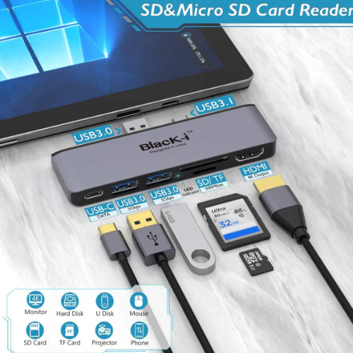 Black-i USB-C 7 in 1 Docking Station for Microsoft Pro Dealer/Best Price in India