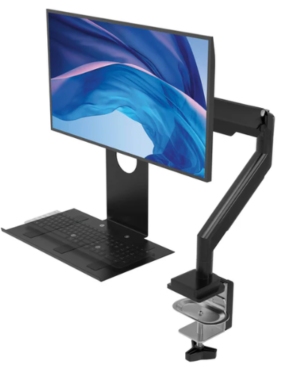 CTA DIGITAL Monitor Arm Clamp Mount with USB Hub and Keyboard Tray SKU: PAD-LTMUH2KB - (Best Price in India)